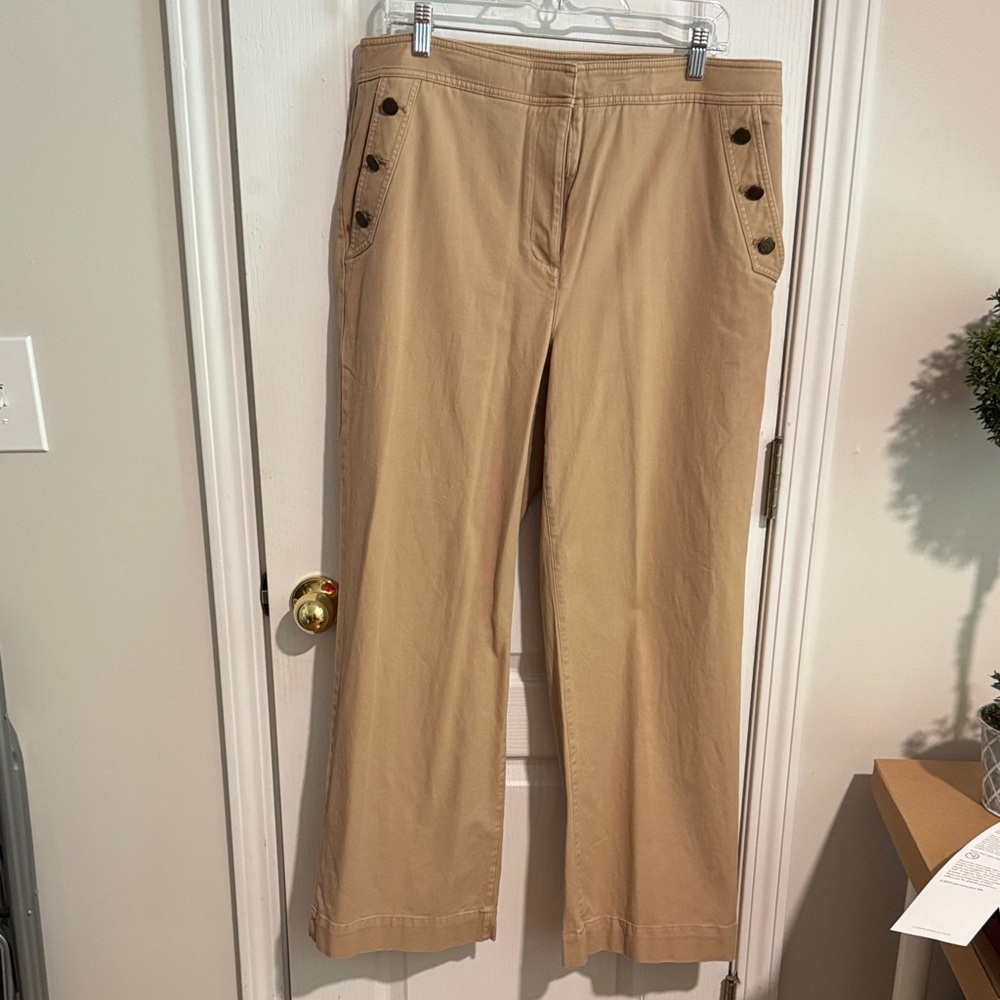 Talbots Wide-Leg Pants with Button Detail